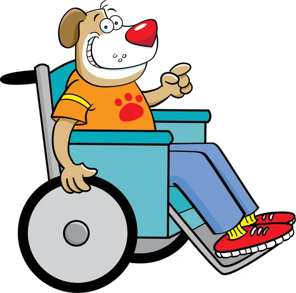 坐轮椅的狗 — 图库矢量图片