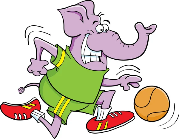 Éléphant de basketball — Image vectorielle