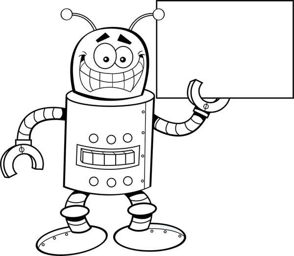 Robô com um sinal —  Vetores de Stock
