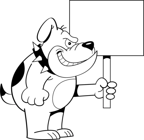 Bulldog sosteniendo un cartel — Archivo Imágenes Vectoriales