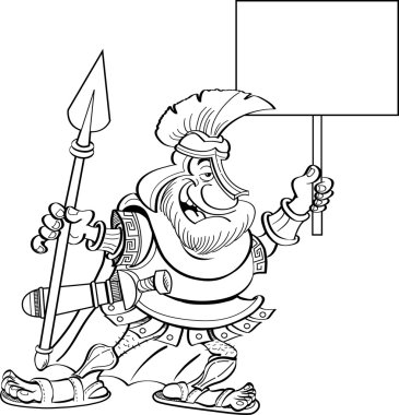 karikatür bir tabela holding spartan