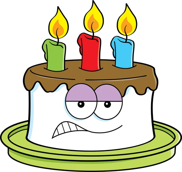 Cartoon angry cake — Stock Vector