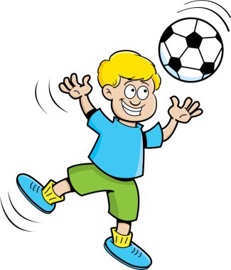 çizgi film çocuk futbol oynamak