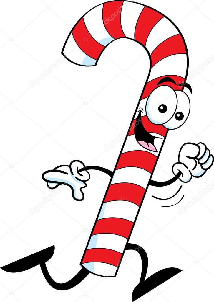 Cartoon running candy cane — Stock Vector © kenbenner 14951827