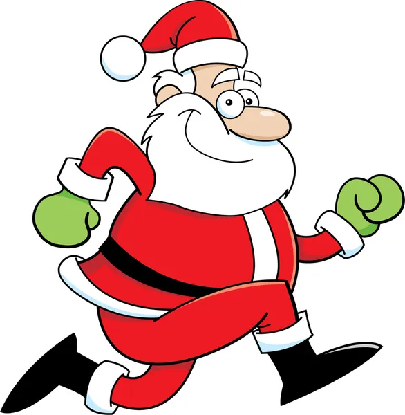 Dibujos animados Santa Claus corriendo — Vector de stock