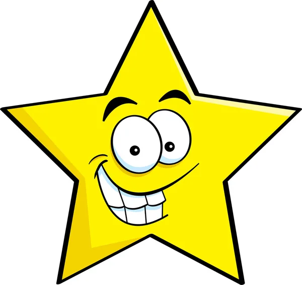 Estrella sonriente de dibujos animados — Archivo Imágenes Vectoriales