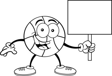 bir tabela holding karikatür basketbol