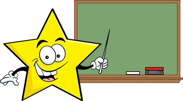 Estrela dos desenhos animados com um quadro negro — Vetor de Stock