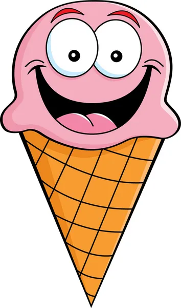 Cono de helado de dibujos animados — Vector de stock