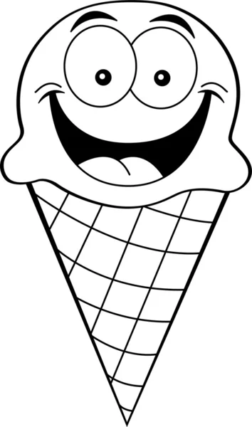 Un cono de helado de dibujos animados sonriente y feliz Imágenes  Vectoriales, Gráfico Vectorial de Un cono de helado de dibujos animados  sonriente y feliz | Depositphotos