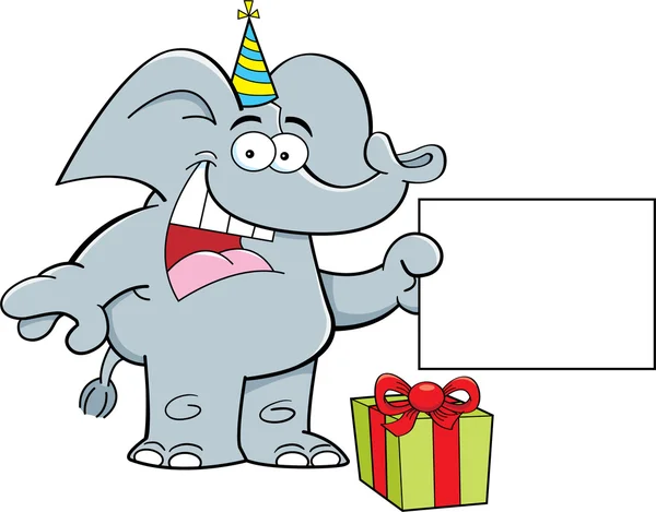 Elefante de fiesta de dibujos animados — Vector de stock
