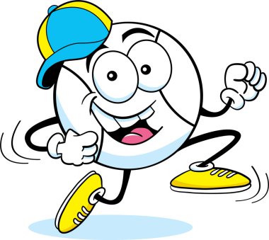 Beyzbol çalışan karikatür