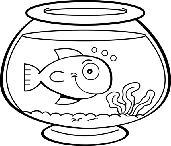 漫画の魚魚のボウル — ストックベクタ