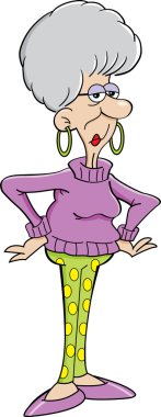 çizgi film yaşlı bayan