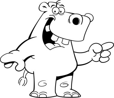 Hippo işaret eden karikatür