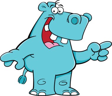 Hippo işaret eden karikatür