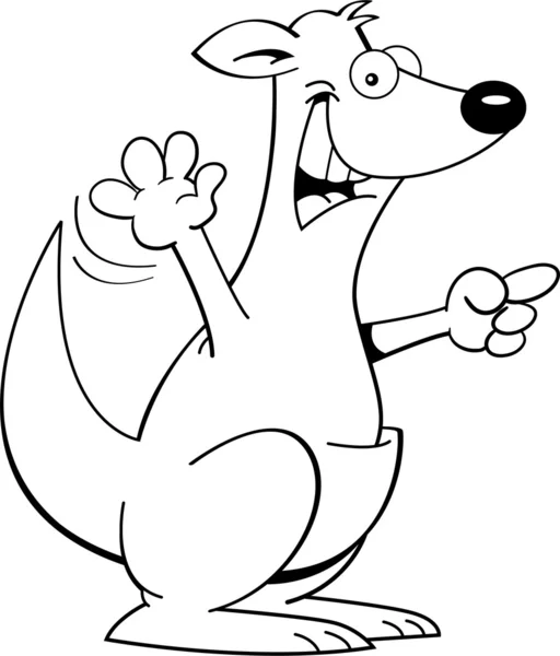 Cartoon kangoeroe wijzen — Stockvector