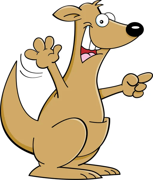 Caricature kangourou pointant — Image vectorielle