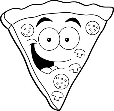 karikatür pizza dilimi