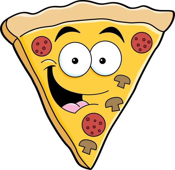 Rebanada de pizza de dibujos animados — Vector de stock