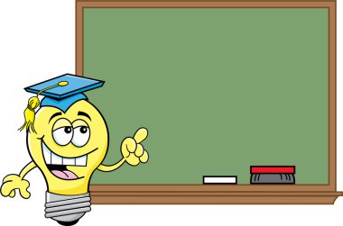 karikatür ampul adlı bir yazı tahtası