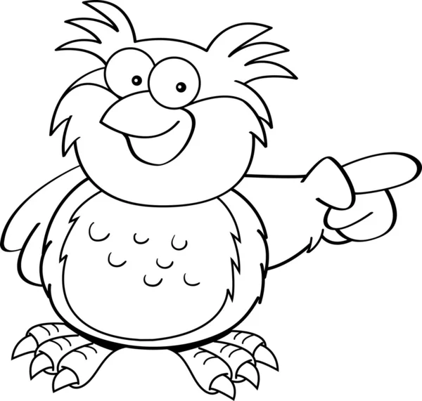 Cartoon pointing owl — Stock Vector