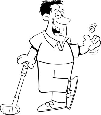 çizgi adam Golf oynuyor