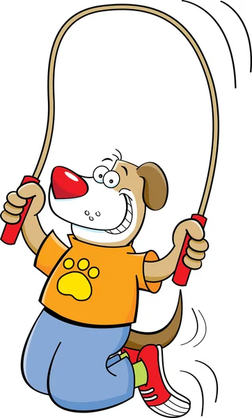 Cuerda de salto de perro de dibujos animados — Archivo Imágenes Vectoriales