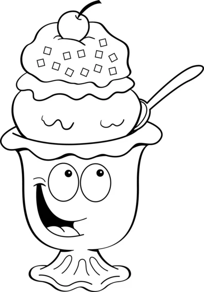 Cartoon ice cream sundae — Stockvector