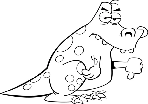 Dibujos animados dinosaurio enojado — Archivo Imágenes Vectoriales