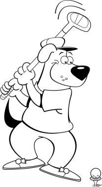 golf sopası sallanmak karikatür köpek