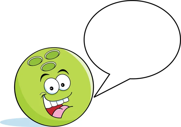Cartoon bowling ball with a caption balloon — Stock Vector