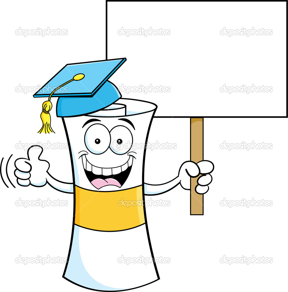 Cartoon diploma with a sign — Stock Vector © kenbenner #23268650