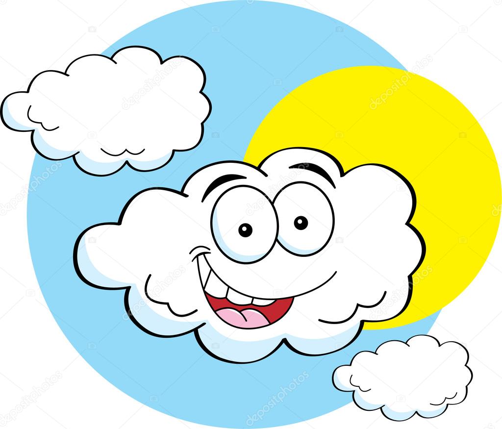 Cartoon happy cloud