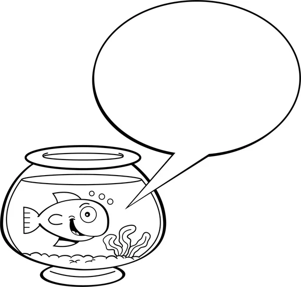 キャプション バルーンによる漫画金魚 — ストックベクタ