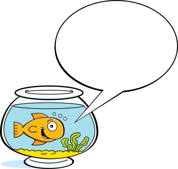 Cartoon Goldfisch mit einer Bildunterschrift Ballon — Stockvektor