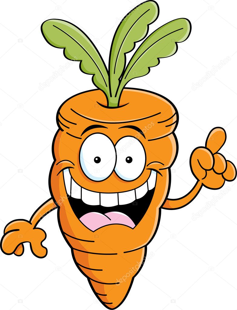 Cartoon carrot with an idea