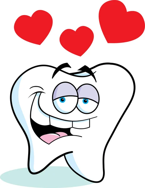 Kreskówka zębów w miłości — Wektor stockowy