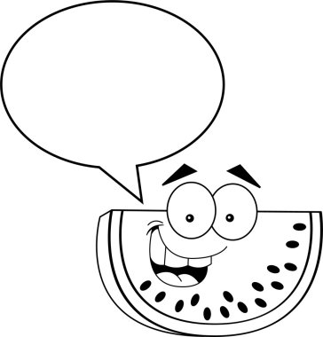 bir resim yazısı balon ile karikatür karpuz