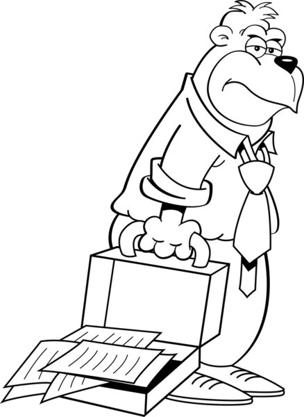Cartoon gorilla with a briefcase
