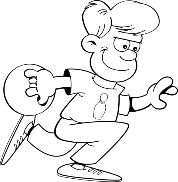 Bowling garçon dessin animé — Image vectorielle