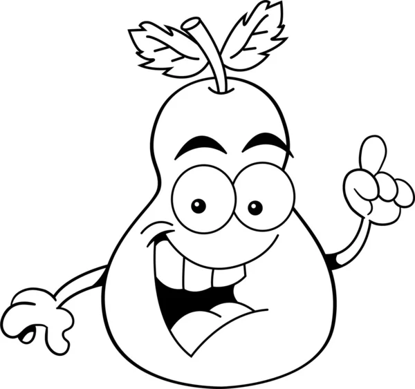 Cartoon pear met een idee — Stockvector