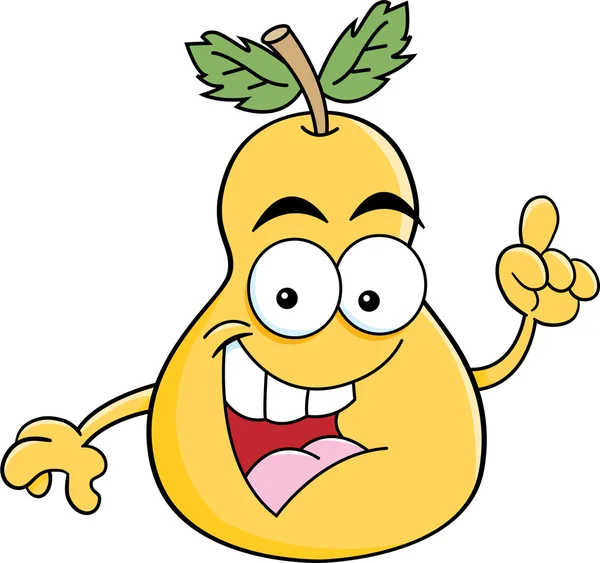 Cartoon pear with an idea — Stock Vector