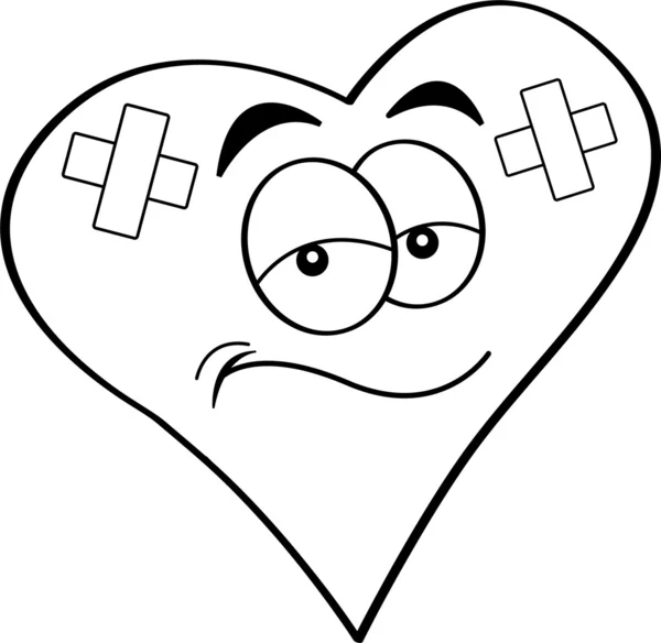 Cartoon bandaged heart — Stock Vector