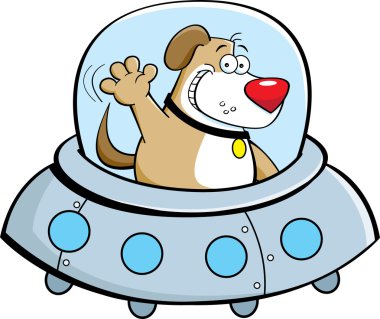 bir uzay gemisi karikatür köpek