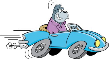 bir araba Karikatür goril