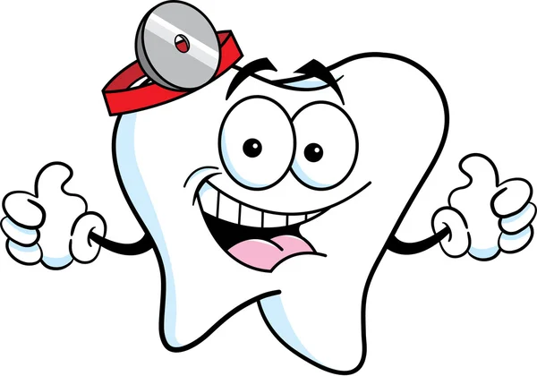 Cartoon tand ger tummen upp — Stock vektor