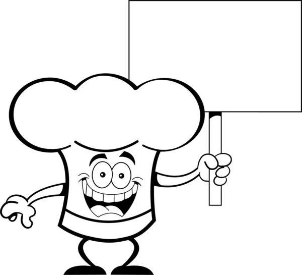 Chapéu do chef dos desenhos animados segurando um sinal — Vetor de Stock
