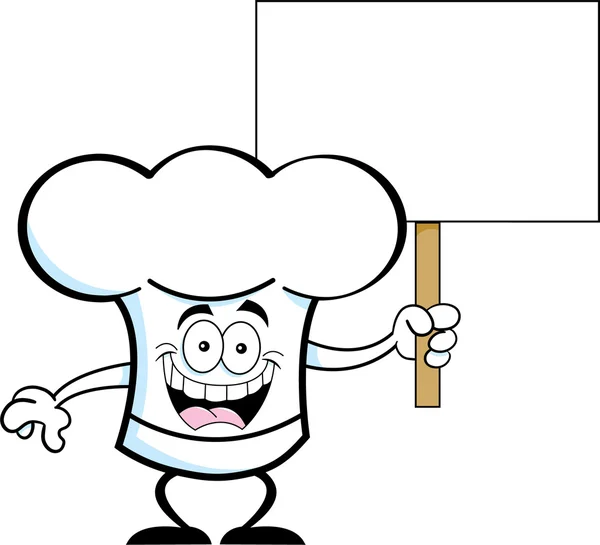 Sombrero de chef de dibujos animados sosteniendo un cartel — Vector de stock