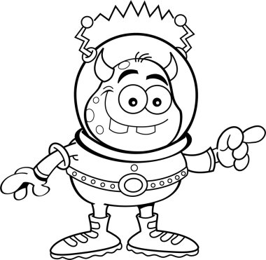 uzaylı işaret eden karikatür